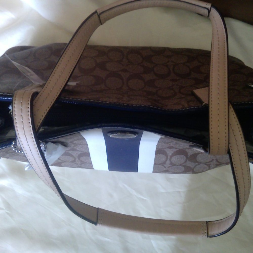 Coach Signature Stripe PVC Carryall - Picture 7 of 13